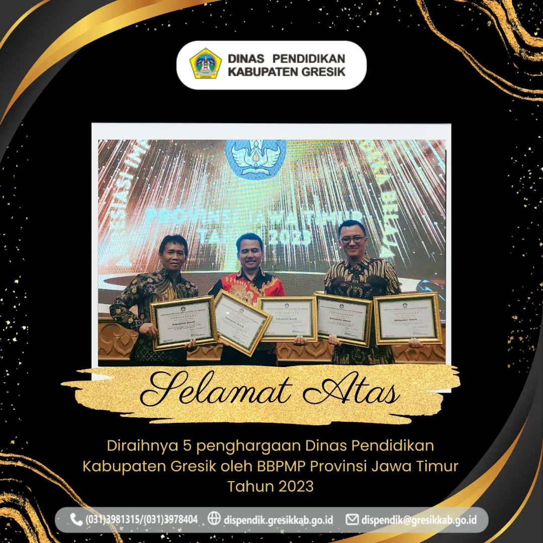 Dinas Pendidikan Menerima 5 Penghargaan dari BBPMP Jatim