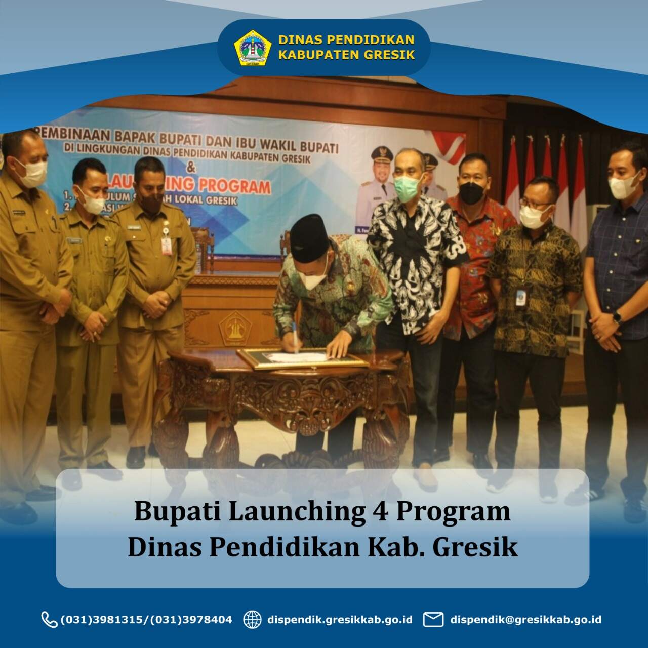 Bupati Launching 4 Program Dinas Pendidikan Kabupaten Gresik
